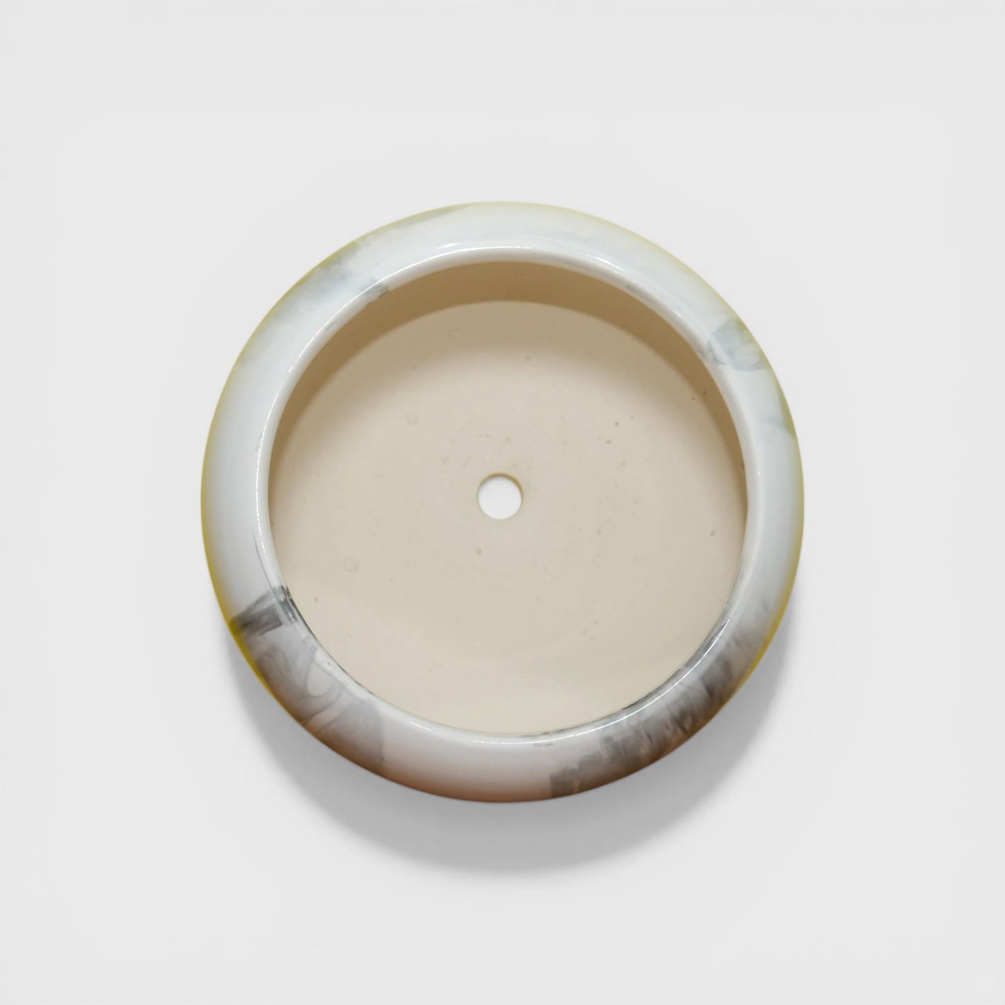 Bagiyaa Marbela Ceramic Bowl Planter – Marble Effect (8×4 in)