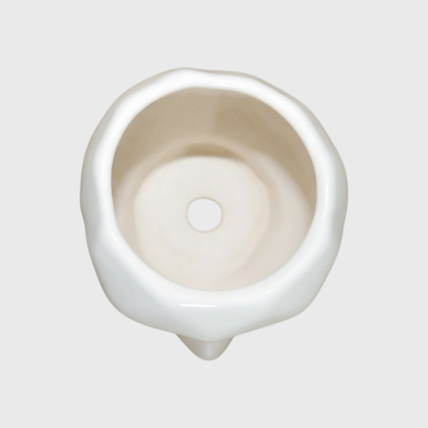 White Ceramic Head Planter (3×4.4 in, Drainage)
