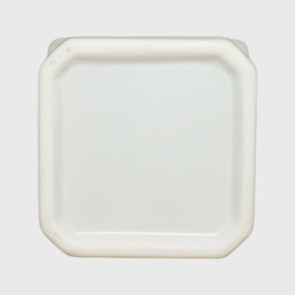 Light Gray Geometric Ceramic Planter with Drainage Tray (4×4 in)