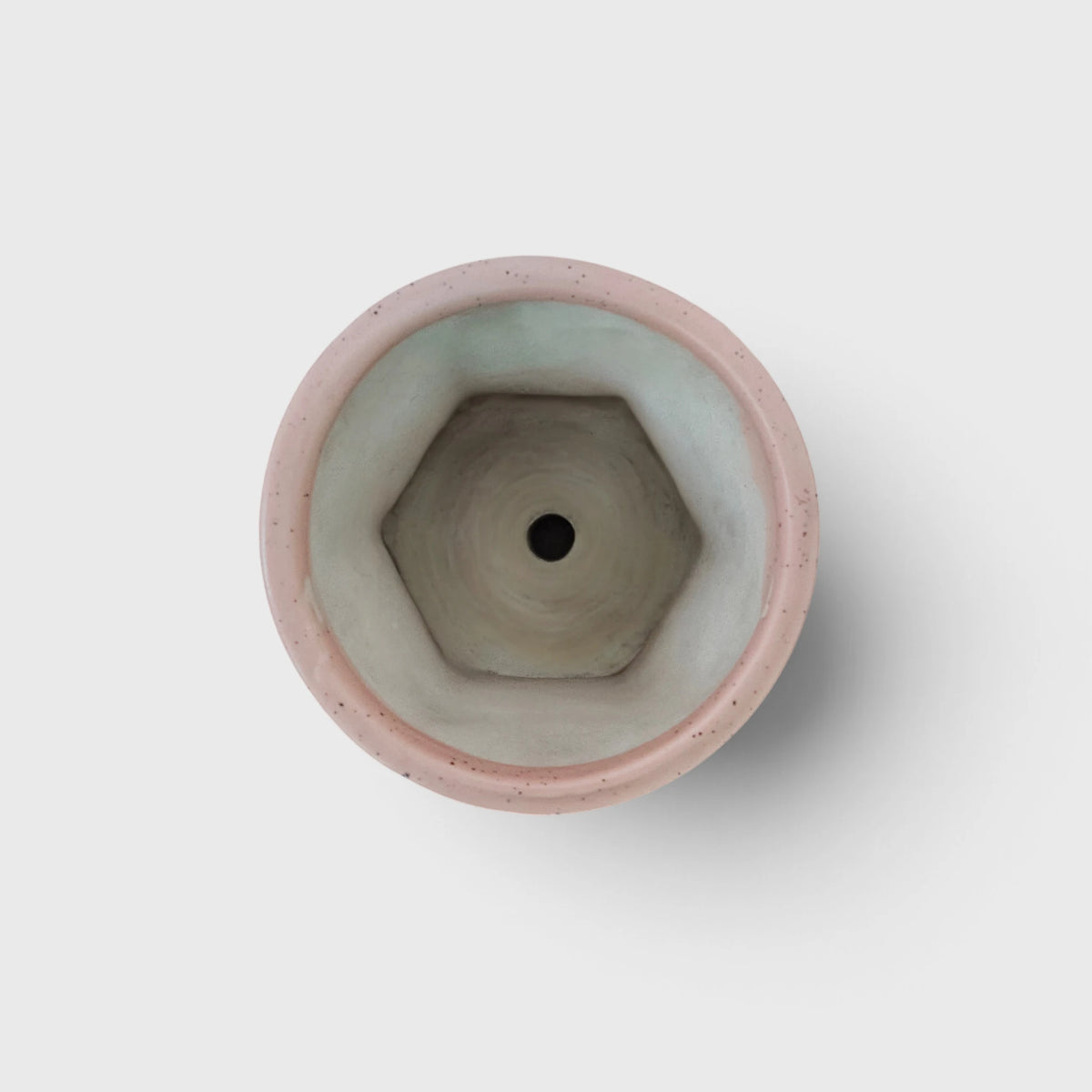 Beige Ceramic Geometric Planter with Speckled Finish | Succulent Planter for Home and Offices