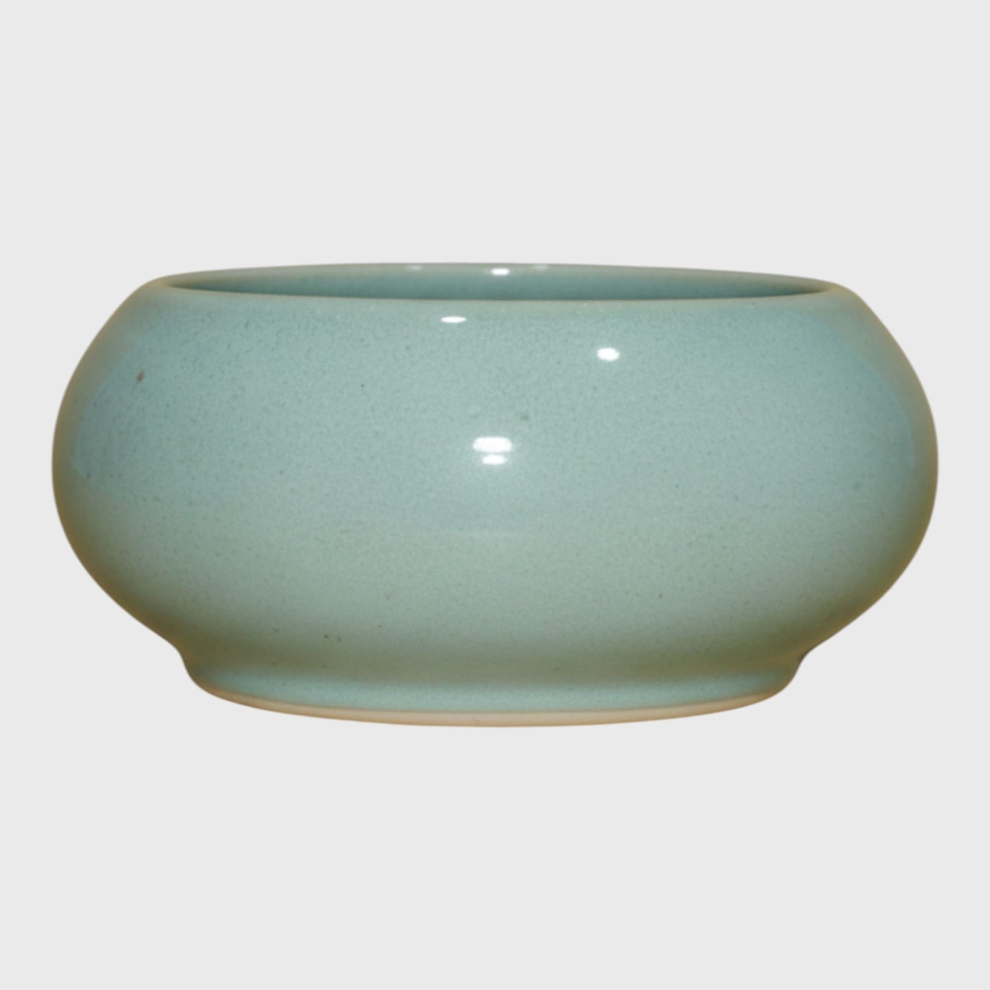 Sky Blue Ceramic Bowl Planter – Ru Ware Style (6×3 in)