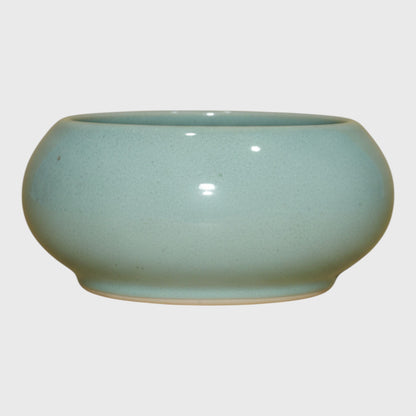 Sky Blue Ceramic Bowl Planter – Ru Ware Style (6×3 in)
