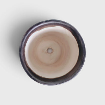 Blue Drip-Glaze Ceramic Planter with Drainage Hole ( 12×11 cm )