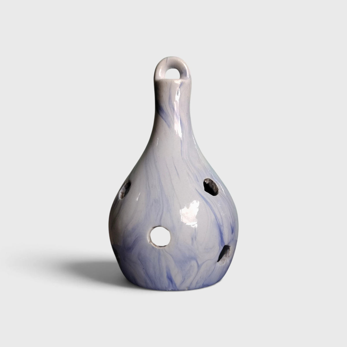 Ceramic Hanging Pod Air Plant Holder & Tea Light Holder ( 22 x 8 cm )