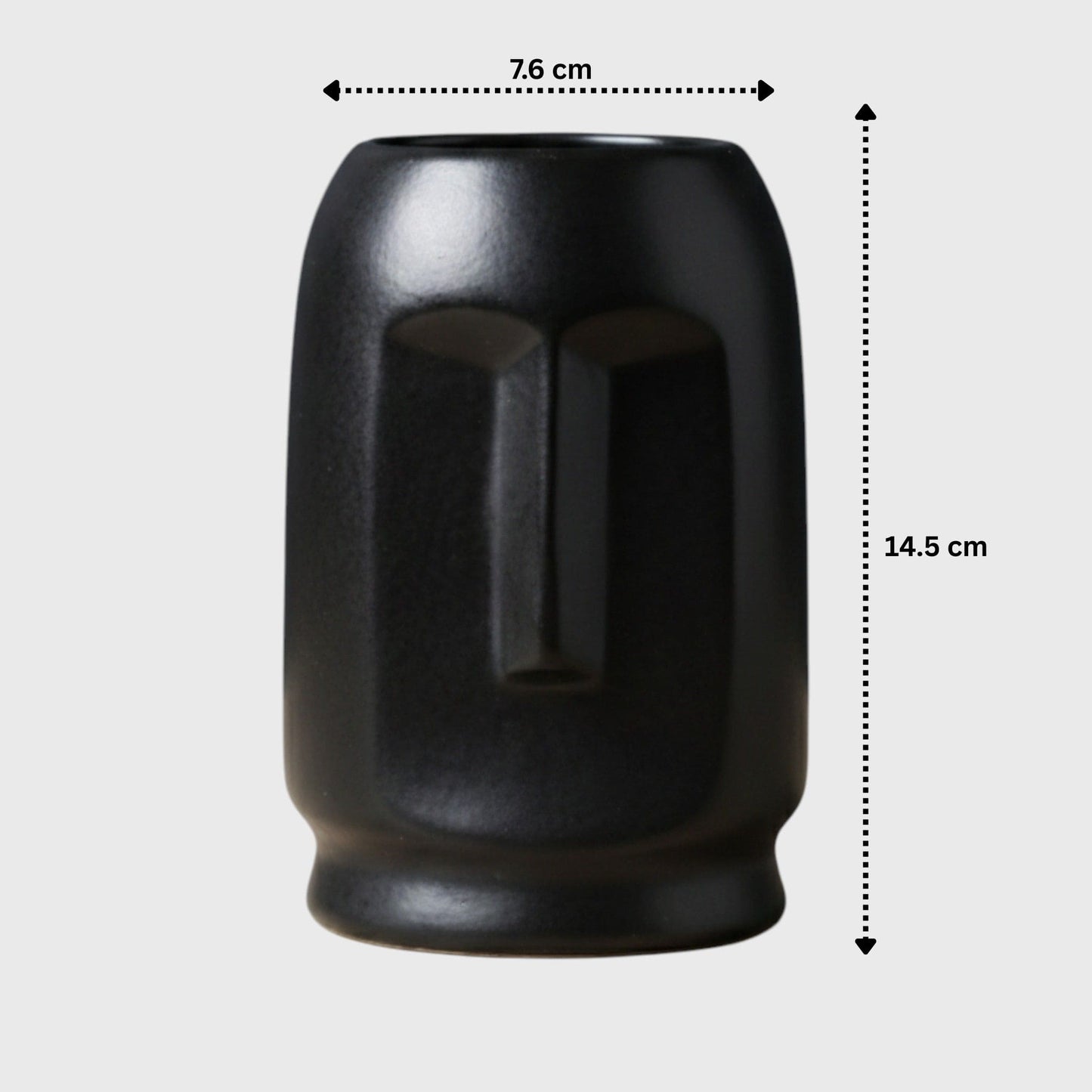 Purezento Viso Black Ceramic Face Vase – Matte Finish (3×5.7 in)