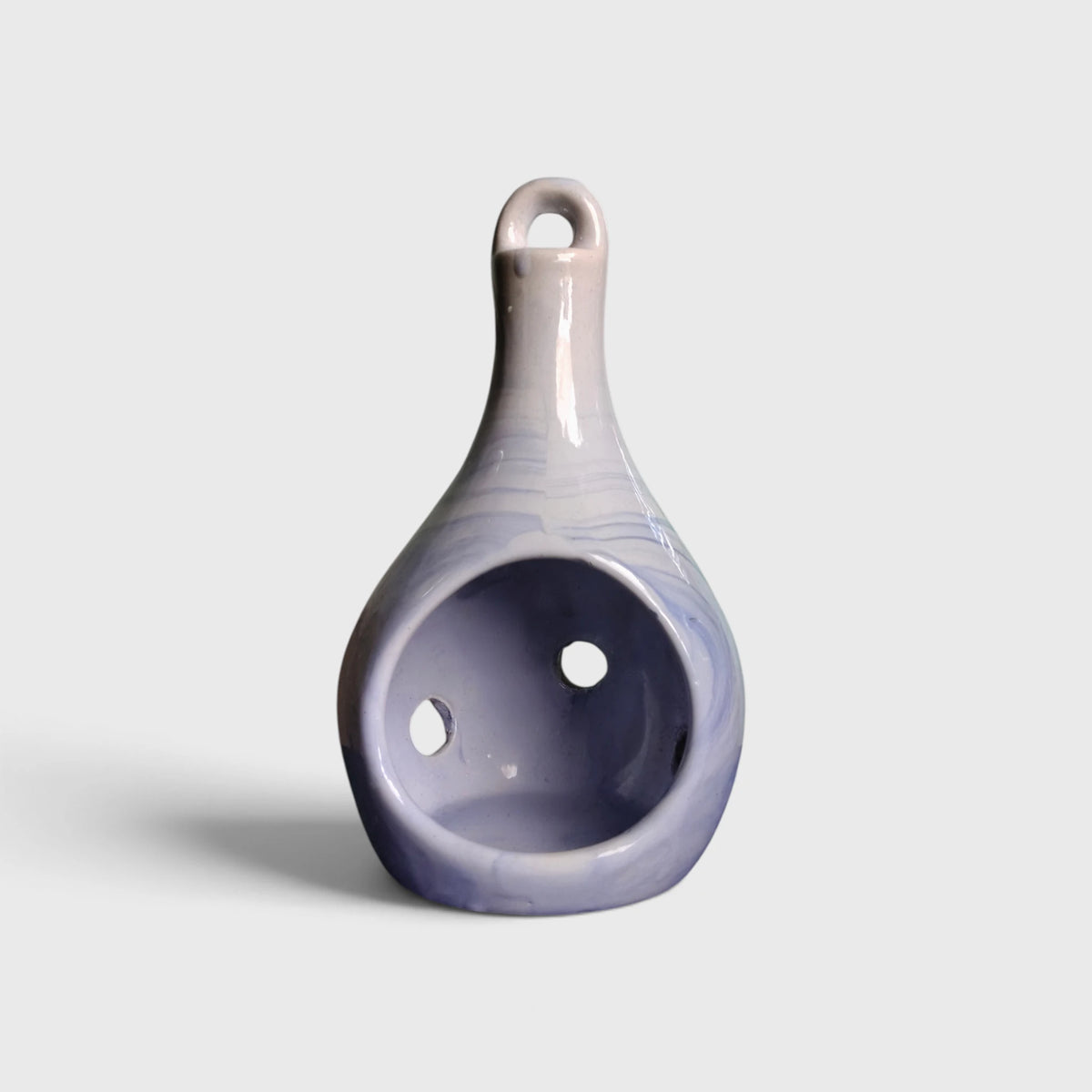 Ceramic Hanging Pod Air Plant Holder & Tea Light Holder ( 22 x 8 cm )