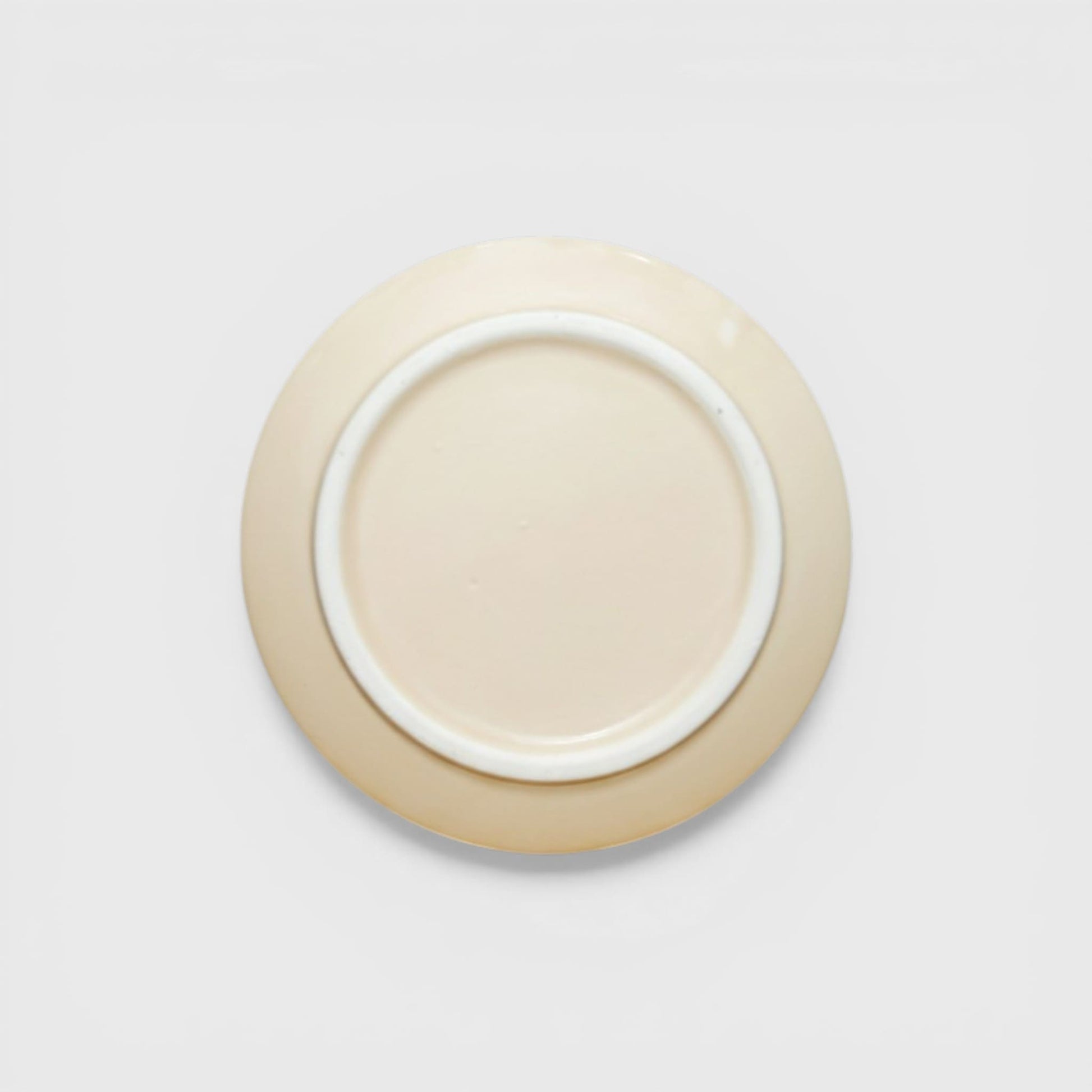 Beige Ceramic Planter Pot 4 x 4 Inch – Faceted Round with Drainage Hole & Saucer