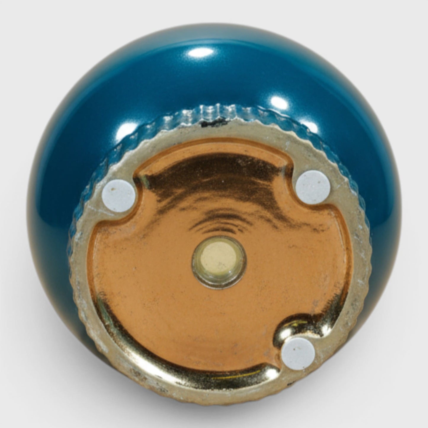 Aurelius Round Ceramic Planter – Blue & Gold Finish (6×6.5 in) | Imported Ceramic Pots