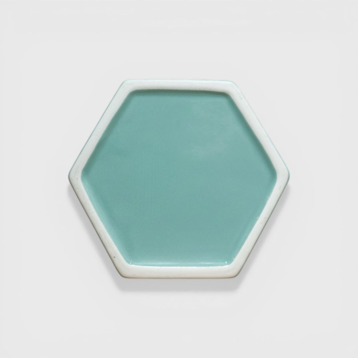 Glossy Ribbed Ceramic Planter Pot with Saucer – Teal Green 4 x 4 Inch