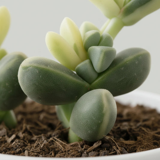 Healthy Corpuscularia Lehmannii Variegated featuring thick fleshy leaves and colorful variegation