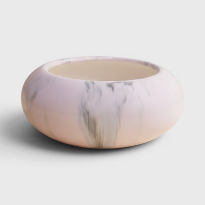 Marbela Pink Ceramic Bowl Planter (4×2.5 in, Drainage)