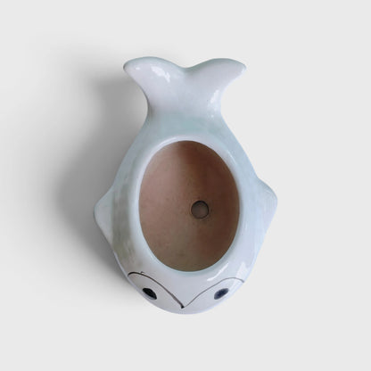 Fish-Shaped Ceramic Planter with Drainage Hole | Tabletop Planter