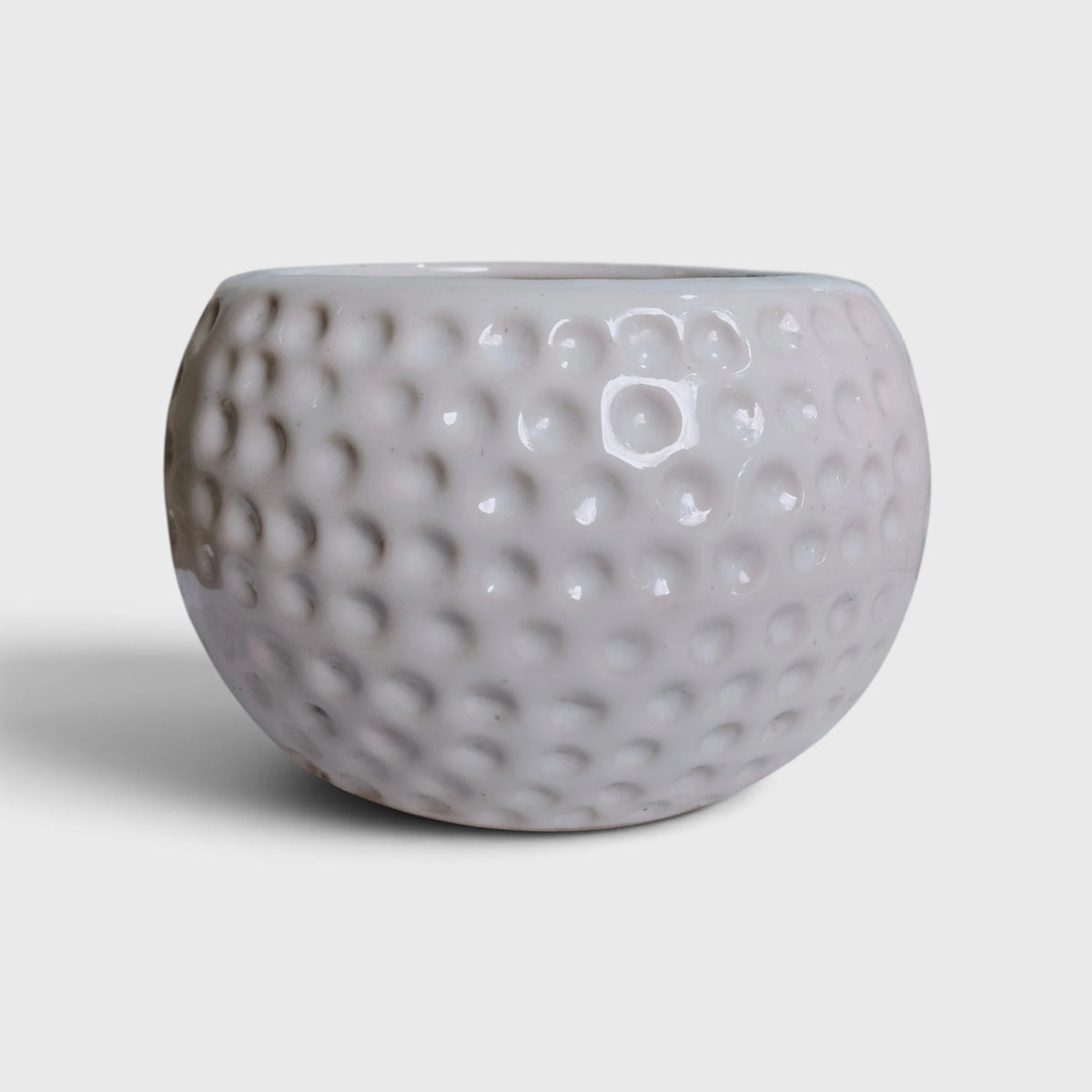Ceramic Golf Ball Planter with Drainage Hole ( 11x10 cm )