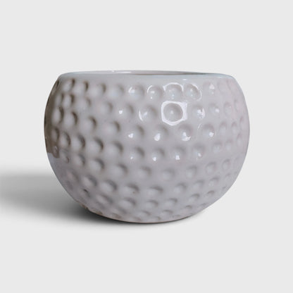 Ceramic Golf Ball Planter with Drainage Hole ( 11x10 cm )