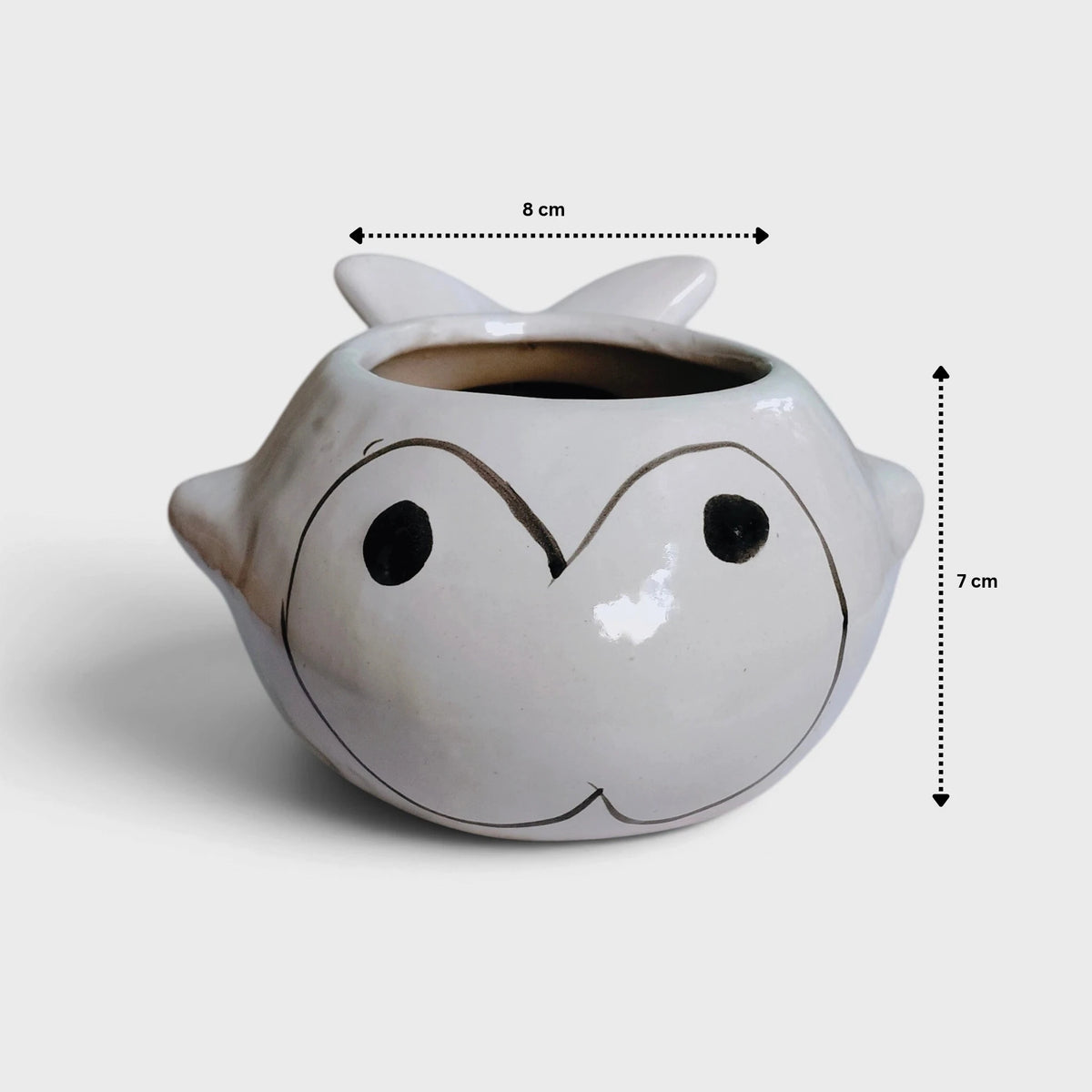 Fish-Shaped Ceramic Planter with Drainage Hole | Tabletop Planter