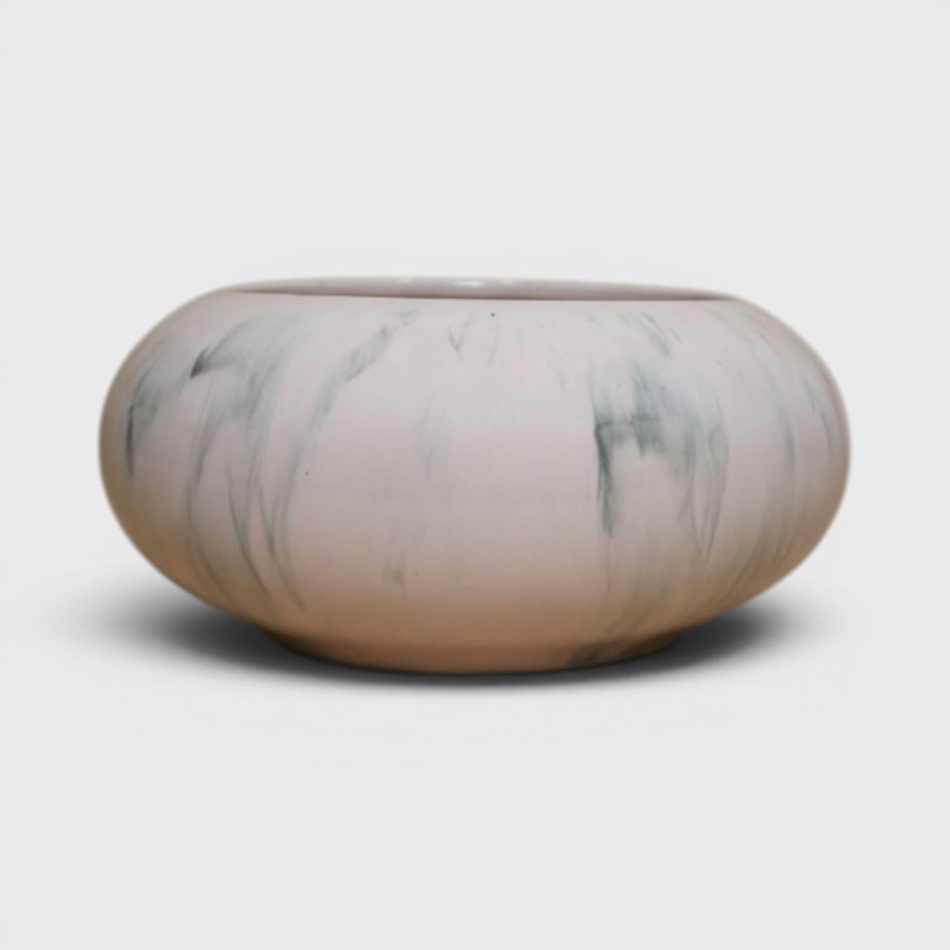 Marbela Pink Ceramic Bowl Planter (4×2.5 in, Drainage)