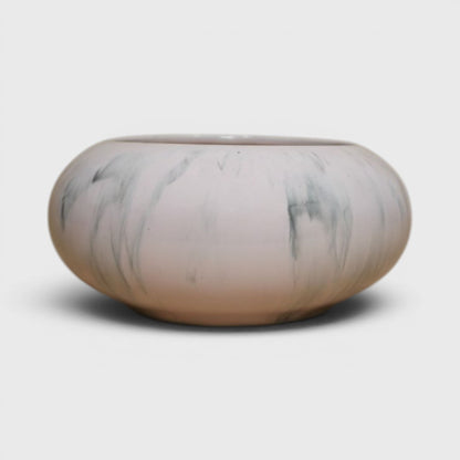 Marbela Pink Ceramic Bowl Planter (4×2.5 in, Drainage)