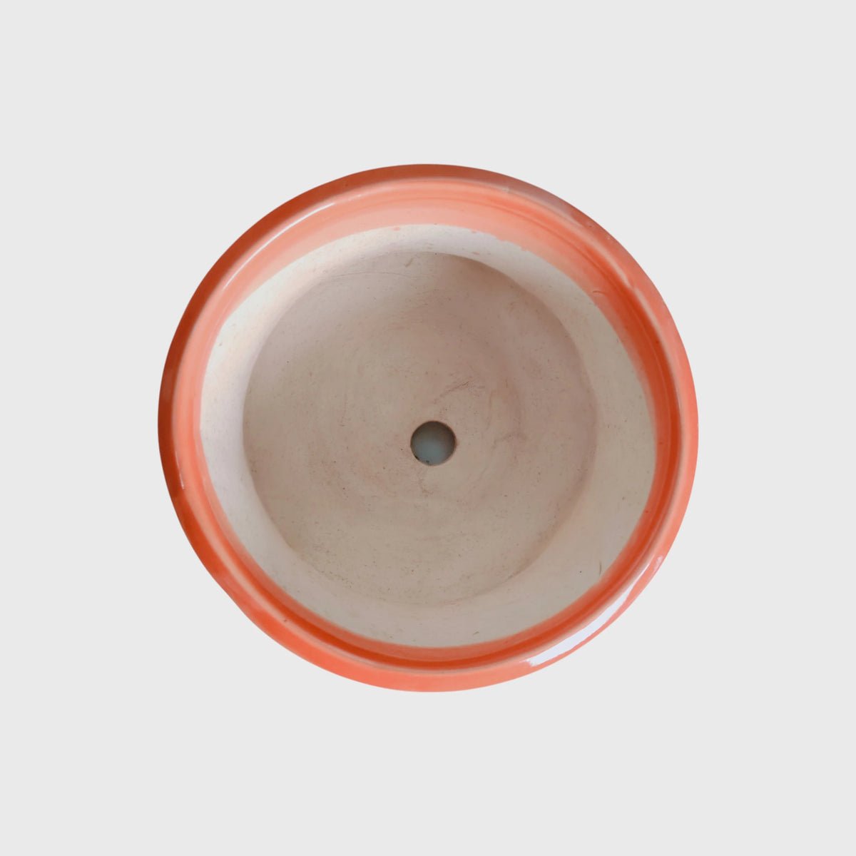 Orange Polka Dot Ceramic Planter with Drainage Hole ( 12×8 cm )