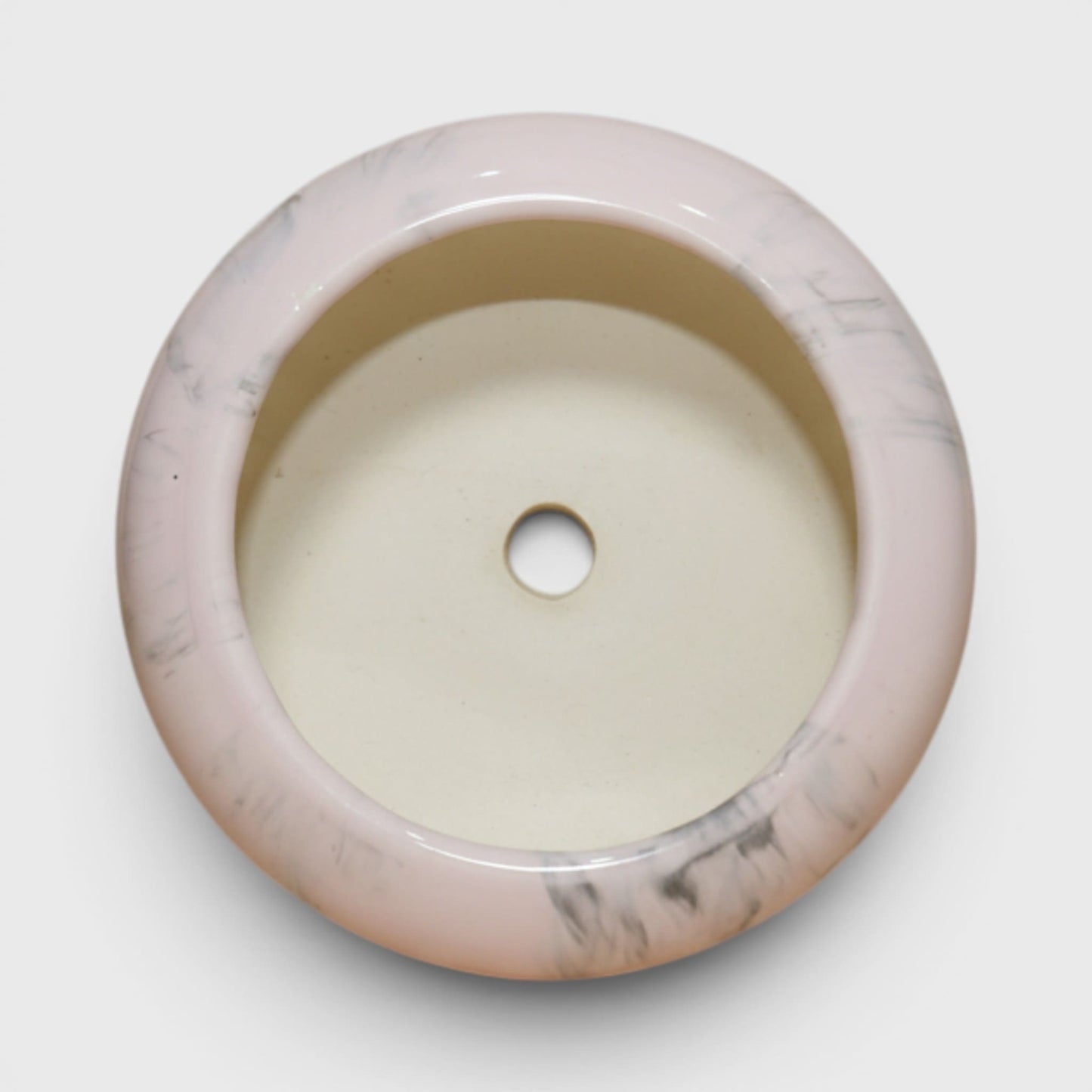 Marbela Pink Ceramic Bowl Planter (4×2.5 in, Drainage)