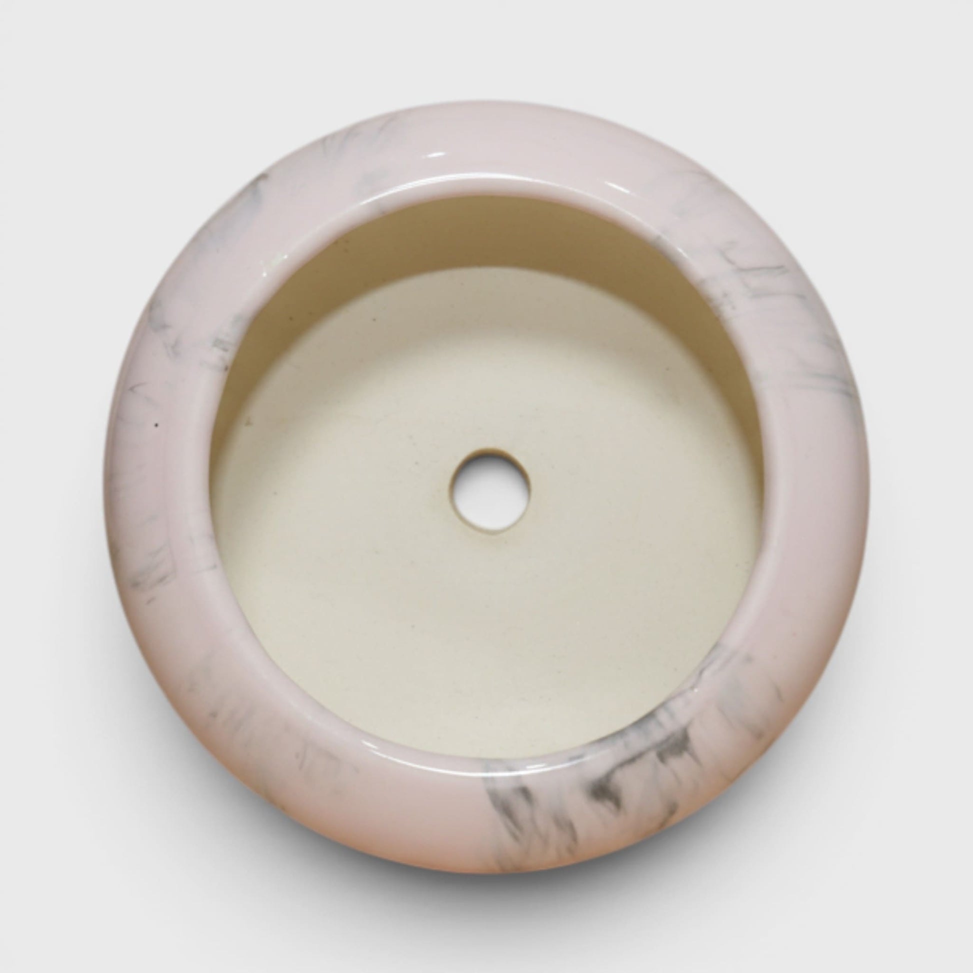 Marbela Pink Ceramic Bowl Planter (4×2.5 in, Drainage)