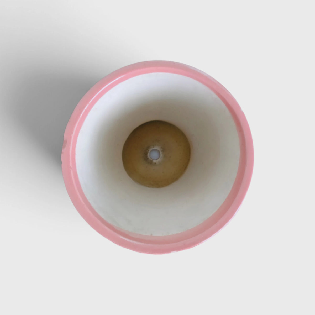 Pink Ribbed Ceramic Planter with Drainage Hole ( 16x19 cm)