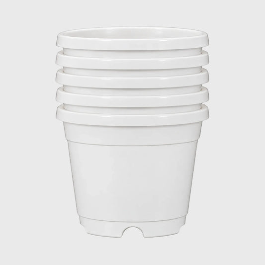 Premium White Plastic Pots for Indoor & Outdoor Plants – 4 Inch