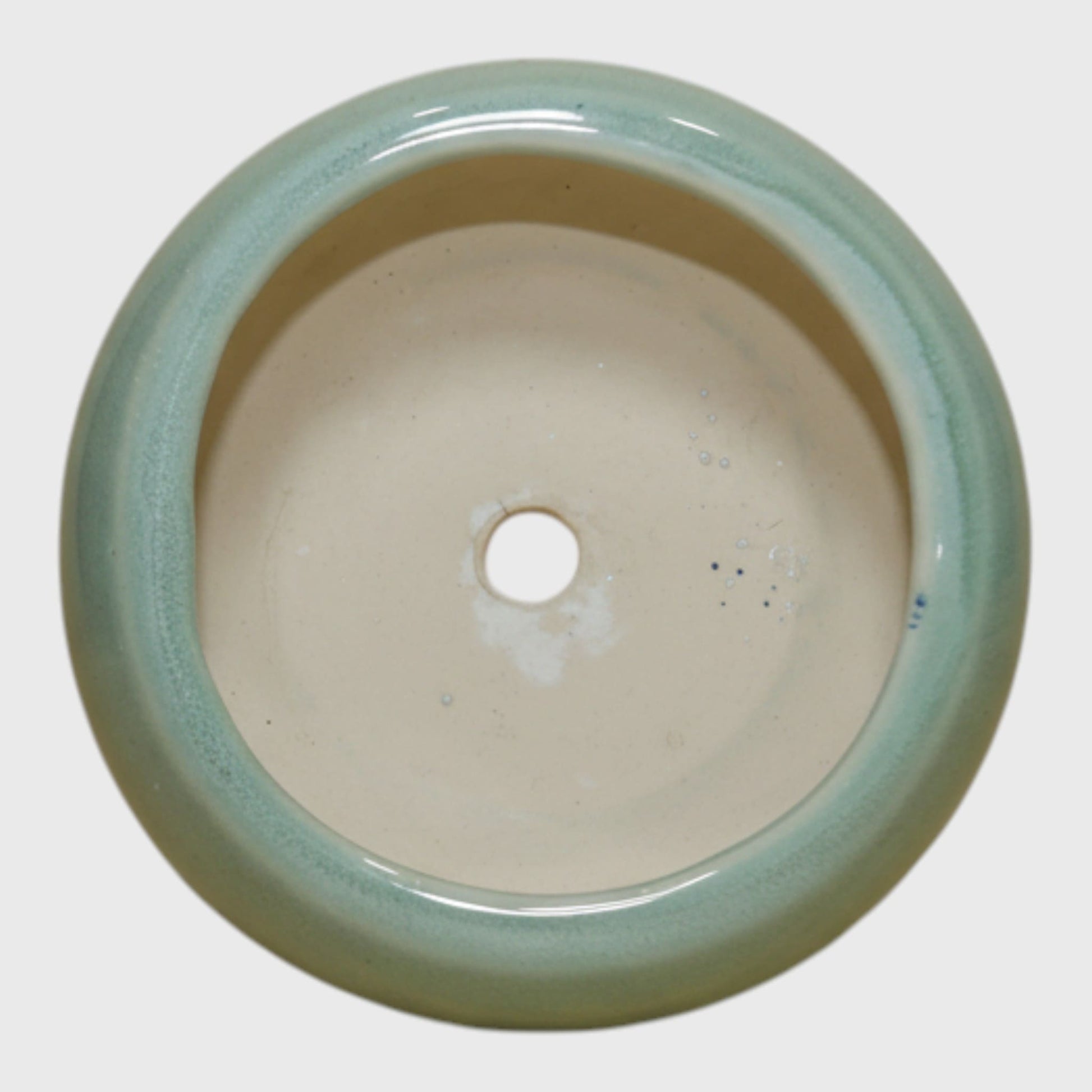 Sky Blue Ceramic Bowl Planter – Ru Ware Style (6×3 in)