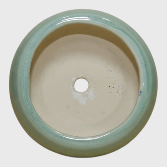 Sky Blue Ceramic Bowl Planter – Ru Ware Style (6×3 in)