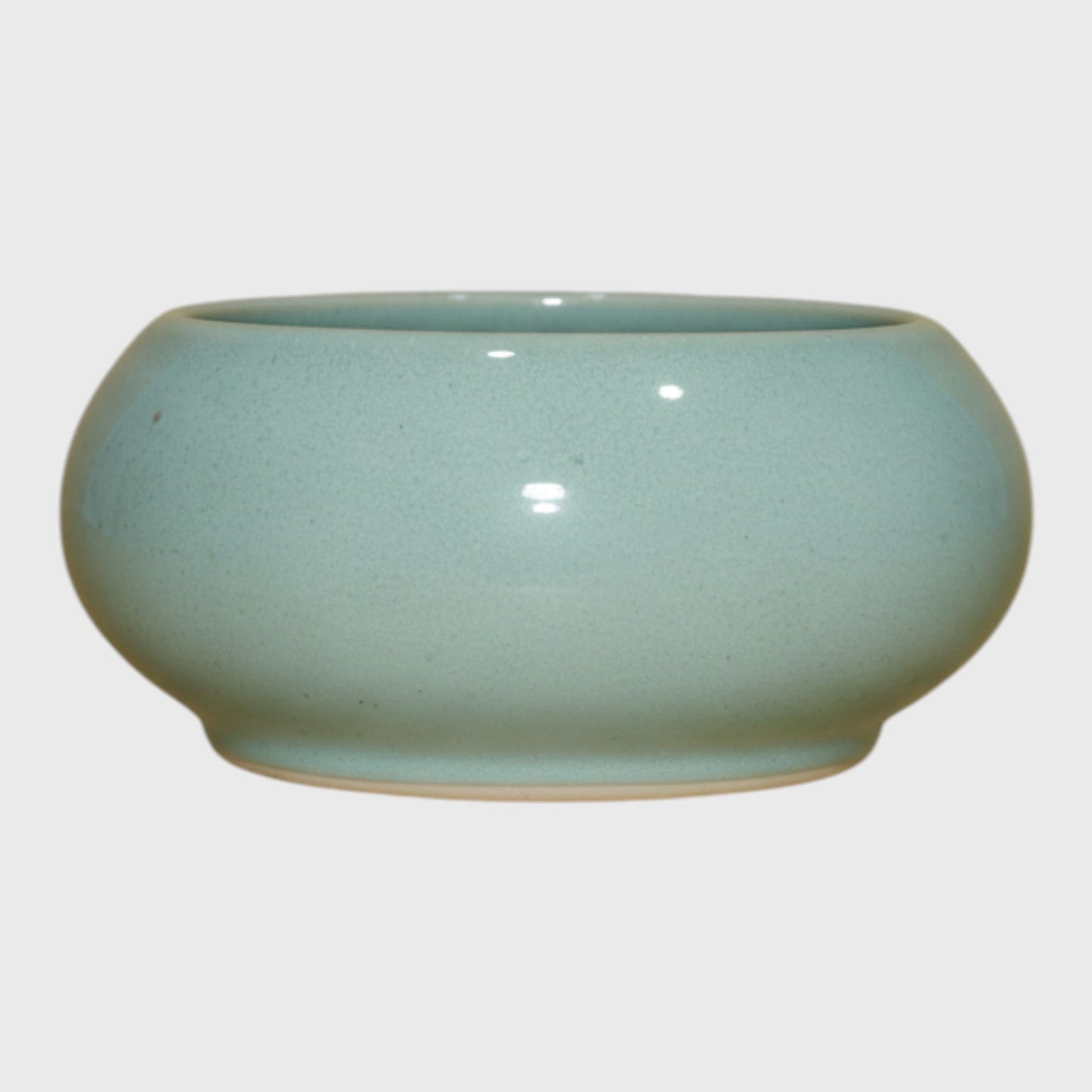 Sky Blue Ceramic Bowl Planter – Ru Ware Style (6×3 in)