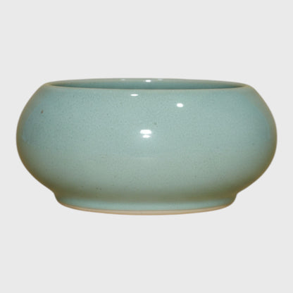 Sky Blue Ceramic Bowl Planter – Ru Ware Style (6×3 in)