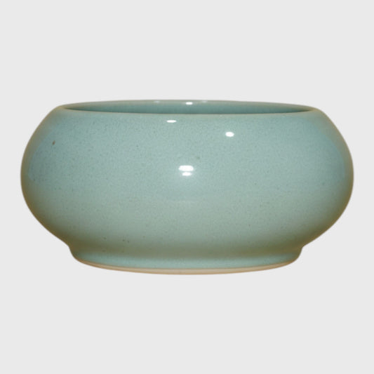 Sky Blue Ceramic Bowl Planter – Ru Ware Style (6×3 in)
