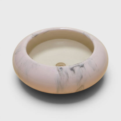 Marbela Pink Ceramic Bowl Planter (4×2.5 in, Drainage)