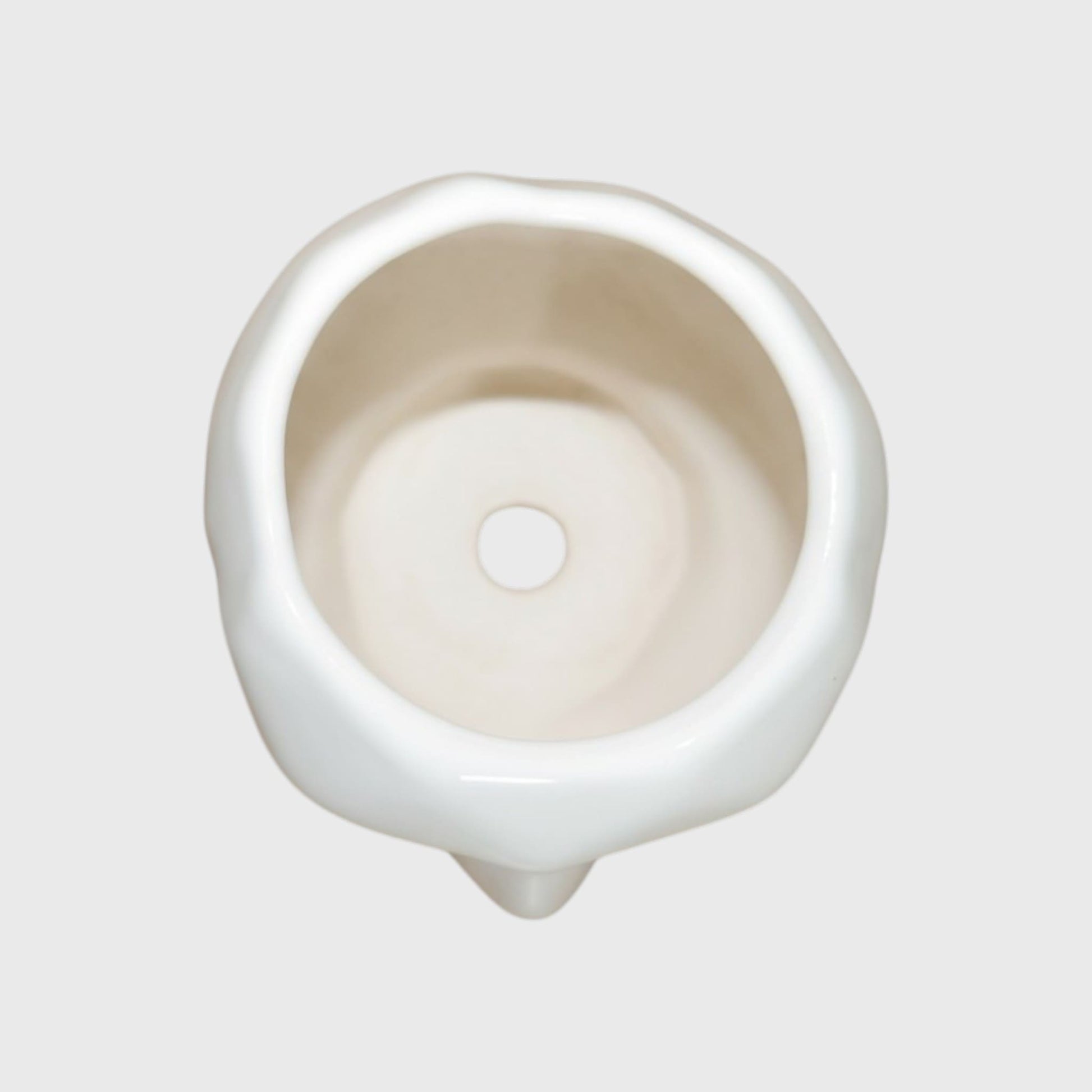 White Ceramic Head Planter (3×4.4 in, Drainage)