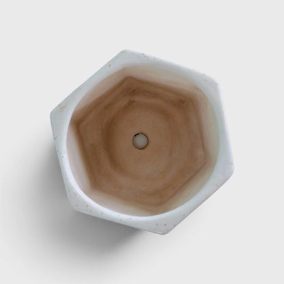 Warli Tribal Art Speckled Ceramic Planter with Drainage Hole ( 11x12 cm )
