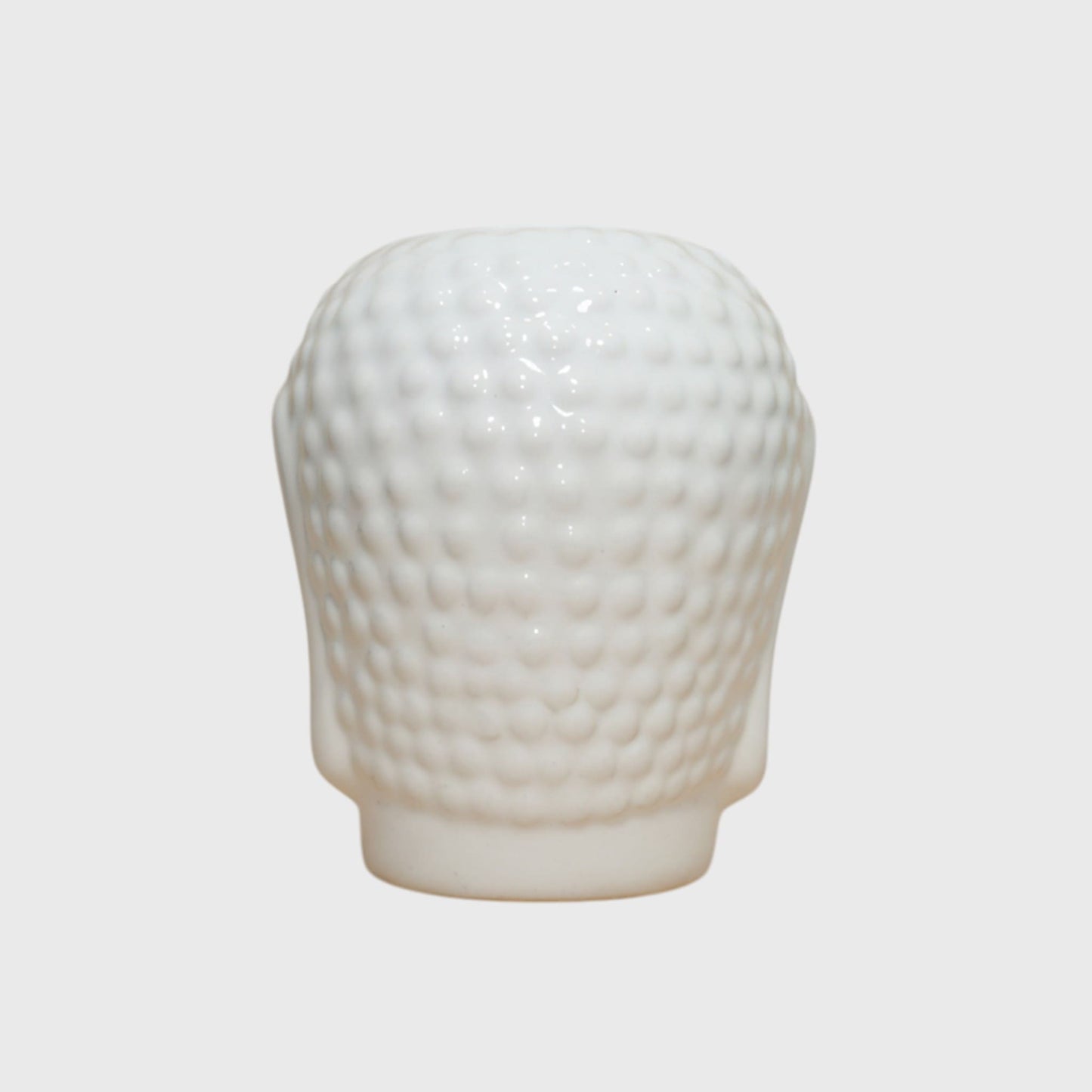 White Buddha Head Ceramic Planter  – (3×5 in) With Drainage Hole