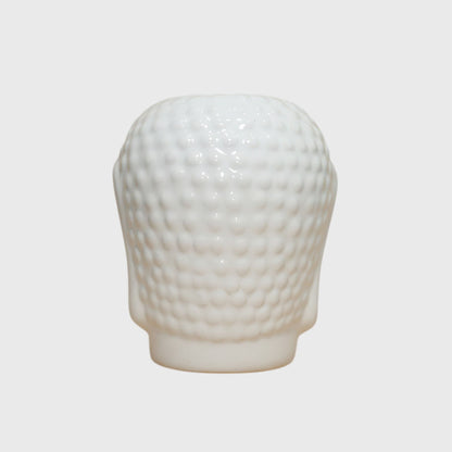 White Buddha Head Ceramic Planter  – (3×5 in) With Drainage Hole