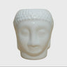 White Buddha Head Ceramic Planter  – (3×5 in) With Drainage Hole