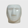 White Ceramic Head Planter (3×4.4 in, Drainage)