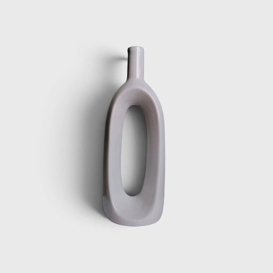 White Ceramic Hollow Vase for Modern Home Decor | Flower Vase for Living Room | Height 30cm