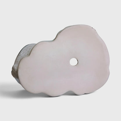 White Speckled Ceramic Frog-Shaped Planter with Drainage Hole