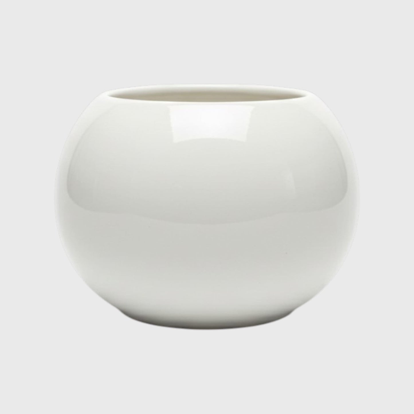 White Round Glossy Ceramic Planter Pot – 3x3 Inch with Drainage Hole